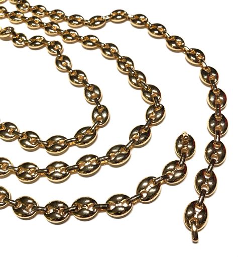 gucci puff link chain 18k|gucci puffed mariner chain link.